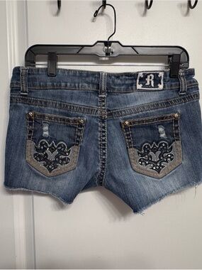 Request Women’s Distressed Denim Cutoff Shorts - Blue